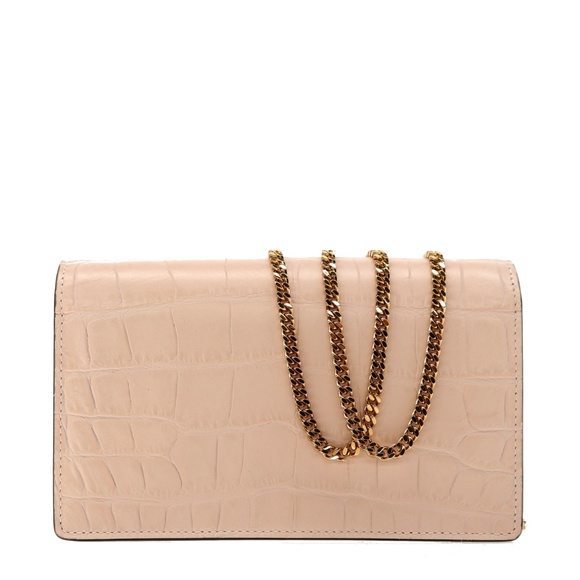 Versace Medusa Chain Crossbody Cream Crocodile Embossed Leather New - Picture 3 of 6
